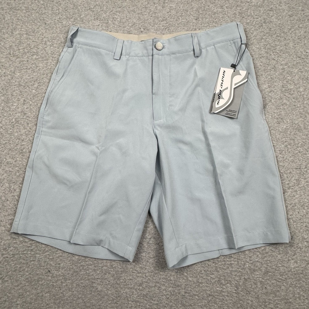 Snake Eyes '22 Performance Shorts Men's 32‎ Flat Front Golf Stretch Blue NWT
